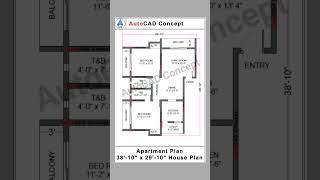 Building floor plan  Plan layout  Architecture Design  2bhk house plan home architecture [upl. by Vial530]