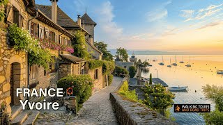 Yvoire France  Beautiful French Village Walking Tour  Flowered Medieval Town  Relaxing 4k video [upl. by Issej]