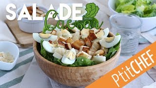 Recette de salade césar maison  Ptitchef [upl. by Anirrak13]