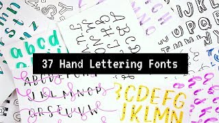 37 Hand Lettered Fonts  How to write in different styles [upl. by Ehlke586]