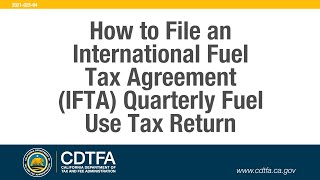 How to File an International Fuel Tax Agreement IFTA Quarterly Fuel Use Tax Return [upl. by Htebesile]