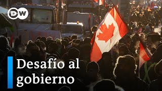 Las protestas de los camioneros ganan fuerza en Canadá [upl. by Iadrahc]