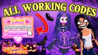 ALL WORKING CODES IN DRESS TO IMPRESS HALLOWEEN 🎃🦇 [upl. by Kapor]