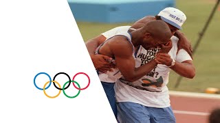 Derek Redmonds Emotional Olympic Story  Injury MidRace  Barcelona 1992 Olympics [upl. by Akimihs]