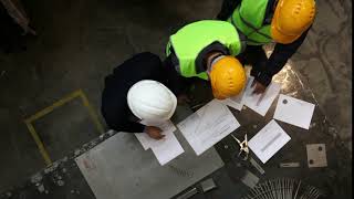 workers in hardhats at factory CZMS3H4 [upl. by Annaxor]