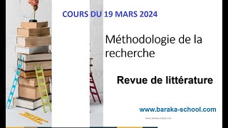 Revue de littérature 2  Cours de méthodologie de la recherche de Baraka School [upl. by Hamer335]