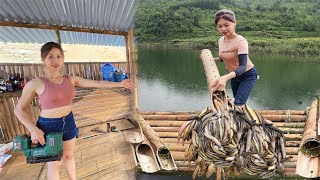 Day 60 The girl made a bed out of bamboo and made a trap to catch a lot of fish to sell [upl. by Alebasi]