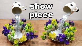 How to make beautiful cup waterfall fountain show piece [upl. by Llered808]