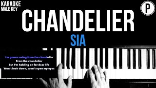 Sia  Chandelier Karaoke MALE KEY Slowed Acoustic Piano Instrumental Cover Lyrics [upl. by Esiled]