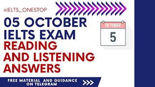 5 October ielts reading and listening answers 5 October 2024 ielts exam review ielts reading answers [upl. by Yhpos465]