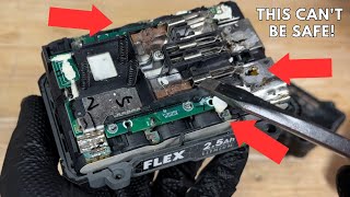 Opening a FLEX Tools 24V 25Ah Battery And Whats Inside is Shocking Very BAD [upl. by Corney]