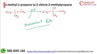 2Methylpropene to 2Chloro2methylpropane  Organic chemistry conversions [upl. by Dinsdale]