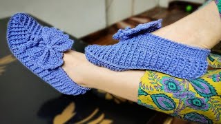 How to Crochet Slippers For Beginners  Crochet Tutorial [upl. by Penni]