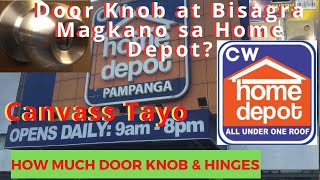 Presyo ng Door Knob at Bisagra sa Home Depot [upl. by Gessner]