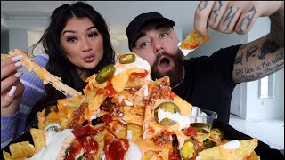 MASSIVE MOUNTAIN OF NACHOS • Mukbang [upl. by Yale]