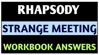 Strange Meeting Class 11 ISC Question Answer  Strange Meeting Workbook Answers [upl. by Nauqram]