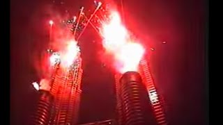 KLCC Petronas Twin Towers Grand Opening 1999 Fireworks and laser show [upl. by Calley]