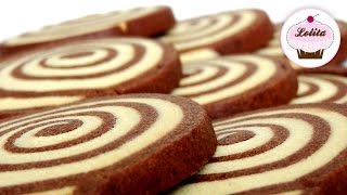 Receta de galletas de chocolate y vainilla en forma de espiral  Galletas de chocolate paso a paso [upl. by Haidabej]