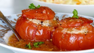 Recette  Tomates farcies végétariennes facile [upl. by Arihsat860]