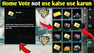 Home Vote not use kaise use karun Event Explain  How to Complete Get Vote Missions  PUBGBGMI Fix [upl. by Reffinnej242]