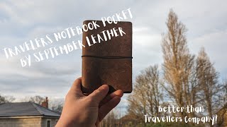 September Leather Pocket Travellers Notebook [upl. by Lina]