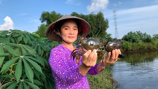 Country Life RiverHarvested Shrimp Crab amp Morning Glory for a Tasty Shrimp Salad [upl. by Nwaf]