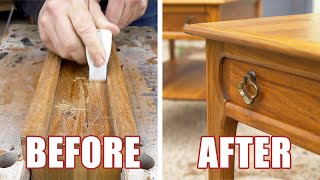 Thrift Store Score  Refinishing Solid Walnut Mid Century Tables  Furniture Restoration [upl. by Eisnil]