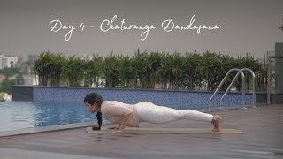 Day 4  Chaturanga Dandasana  Fifteen days of Yoga for Beginners [upl. by Siberson]