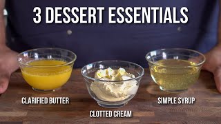 3 Middle Eastern Dessert Essentials  How to make Clarified Butter Clotted Cream and Simple Syrup [upl. by Donadee]