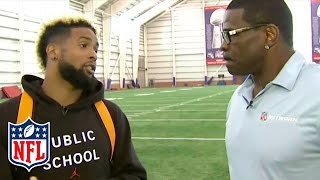 Odell Beckham Jr Talks Training Camp Injury with Michael Irvin  NFL [upl. by Kcirddehs385]