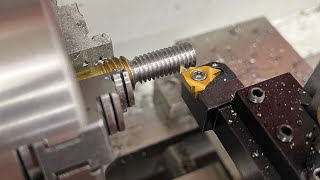 Cutting Threads with Carbide on a Grade 8 bolt with my Mini Lathe [upl. by Yetta]