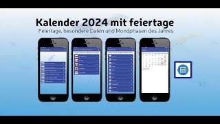 Kalender 2024 mit feiertage [upl. by Anirok119]