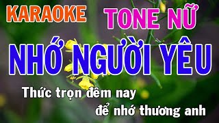 Nhớ Người Yêu Karaoke Tone Nữ Nhạc Sống  Phối Mới Dễ Hát  Nhật Nguyễn [upl. by Eerrehs961]