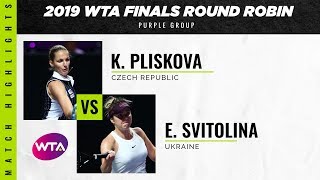 Karolina Pliskova vs Elina Svitolina  2019 WTA Finals  WTA Highlights [upl. by Airekal718]