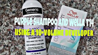 toning with Wella T14 amp purple shampoo using both at the same time [upl. by Able]