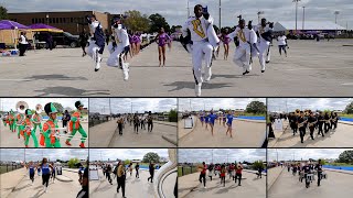 MARCHING IN  High School Day at PVAMU Marching Storm vs Alcorn 2024 [upl. by Akitahs]