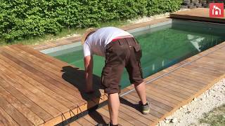 Incredible Disappearing Swimming Pool Cover Doubles As A Deck [upl. by Bolton321]