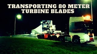 Collet amp Sons Heavy Haulage Transporting80m Vestas Wind Turbine Blades [upl. by Dnomal]