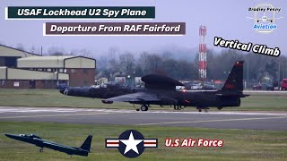 USAF Lockheed U2 Spyplane Early Morning Low Cloud Departure From RAF Fairford  Vertical Climb 4K [upl. by Gnoud729]