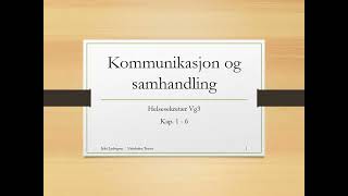 Kommunikasjon og samhandling kap 1 6 [upl. by Eibreh]