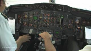 Cockpit video  Boeing 737200  takeoff from Merida Mexico [upl. by Ettena]