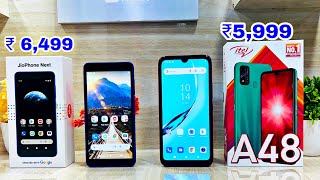 Jio Phone Next 🆚 Itel A48 Jio Exclusive  Unboxing  Comparison  Camera  Under 6500 in 2022 [upl. by Damian]