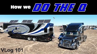 Big Tent BIG Rig HDT Travels in Quartzsite Major Improvements Fulltiming couple RV Lifestyle [upl. by Arekahs]