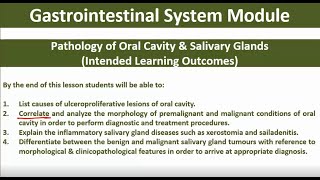 1 Pathology of oral cavity and salivary gland [upl. by Surtimed]