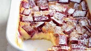 Recette  Clafoutis à la rhubarbe [upl. by Onairotciv]