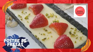 COMO HACER POSTRE de FRESAS con LECHE CONDENSADA fácil🍓🍓🍓  👩‍🍳 [upl. by Dimo797]