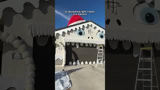 I’m making a giant Santa hat for the roof of our house christmasyarddecor [upl. by Nero]