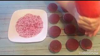 Decorating Valentines Day cupcakes [upl. by Marcellina]