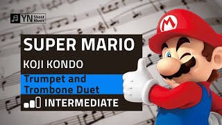 Super Mario Bros  Tumpet and Trombone Duet [upl. by Dickie]