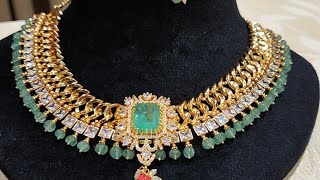 GOLD PLATED JEWELLERY Haasvika 1gram gold jewellery  LIve video  Book now 9618284188 [upl. by Nalat286]